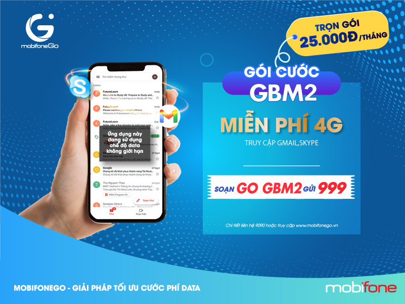 Đăng ký gói GBM2 MobiFone chỉ 25.000đ/tháng