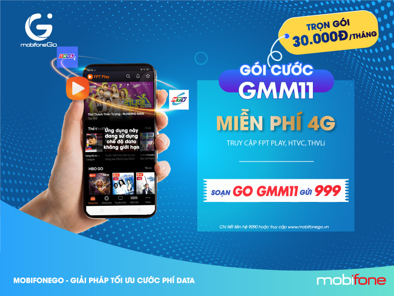 Đăng ký gói GMM11 của MobiFone giá 30.000đ/tháng