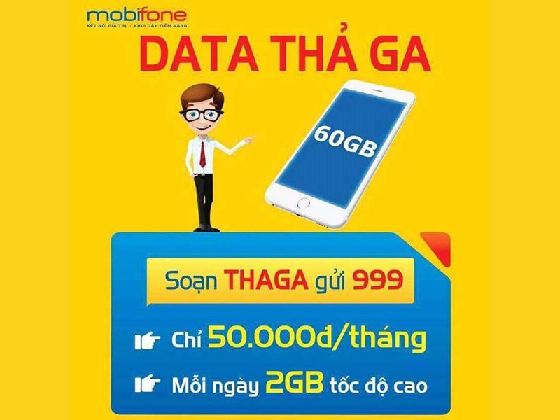 Đăng ký gói THAGA MobiFone ưu đãi khủng tới 60GB chỉ 50k/tháng